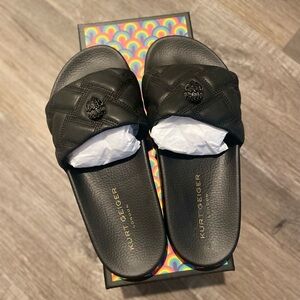 Kurt Geiger Black Quilted Sandals